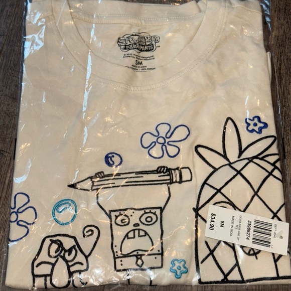 SpongeBob SquarePants DoodleBob Womens Shirt Box Lunch Exclusive NWT Embroidered - Picture 4 of 6